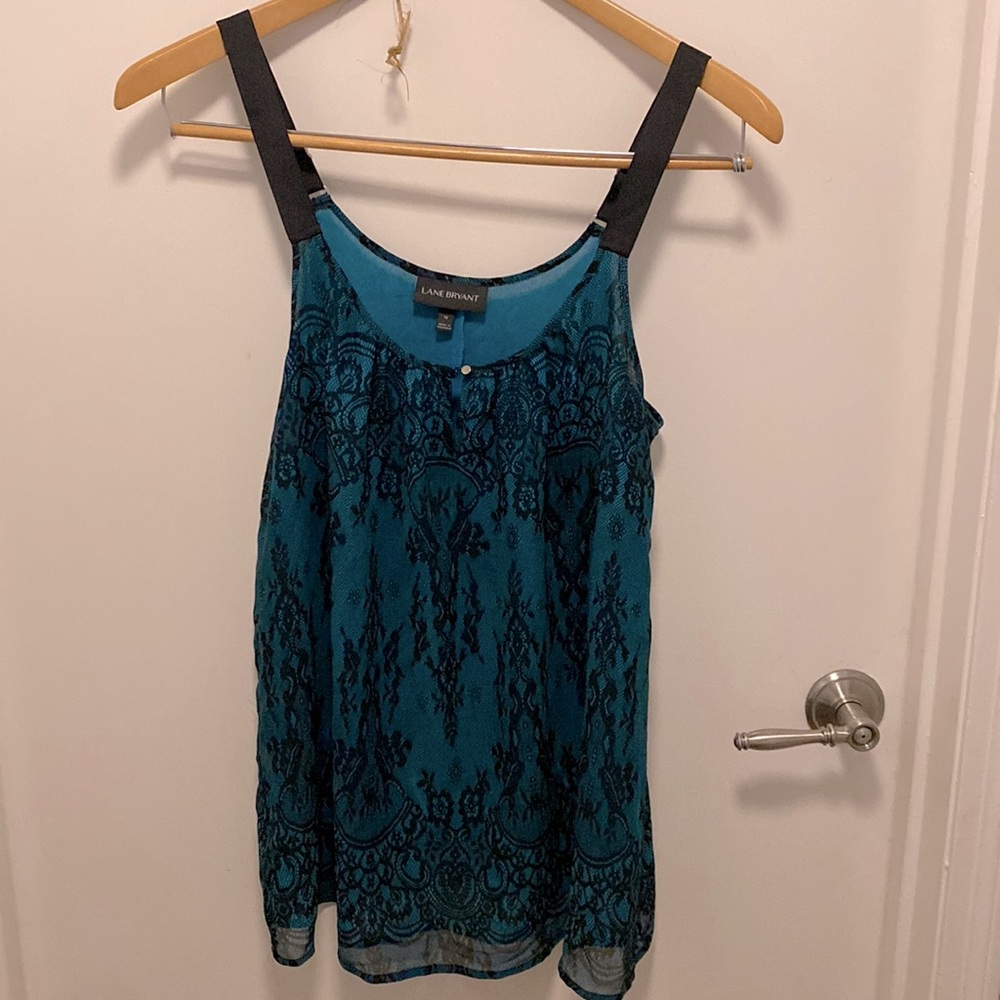 Lane Bryant Teal & Black Camisole 14